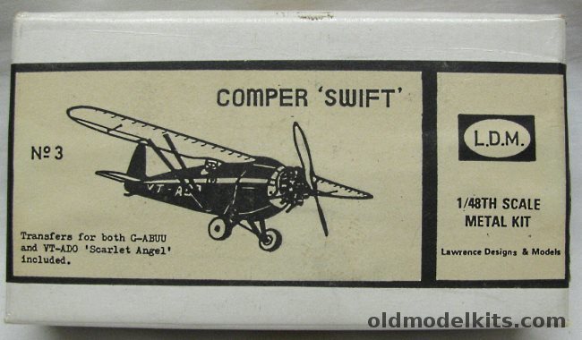 LDM 1/48 Comper Swift - G-ABUU or VT-ADO 'Scarlet Angel', 3 plastic model kit